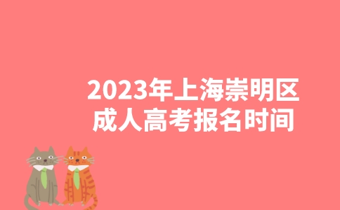 2023年上海崇明区成人高考报名时间