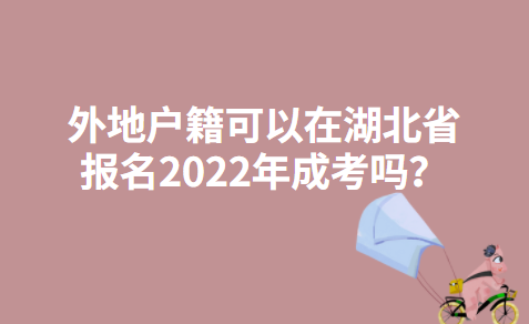 外地户籍可以在湖北省报名2022年成考吗？